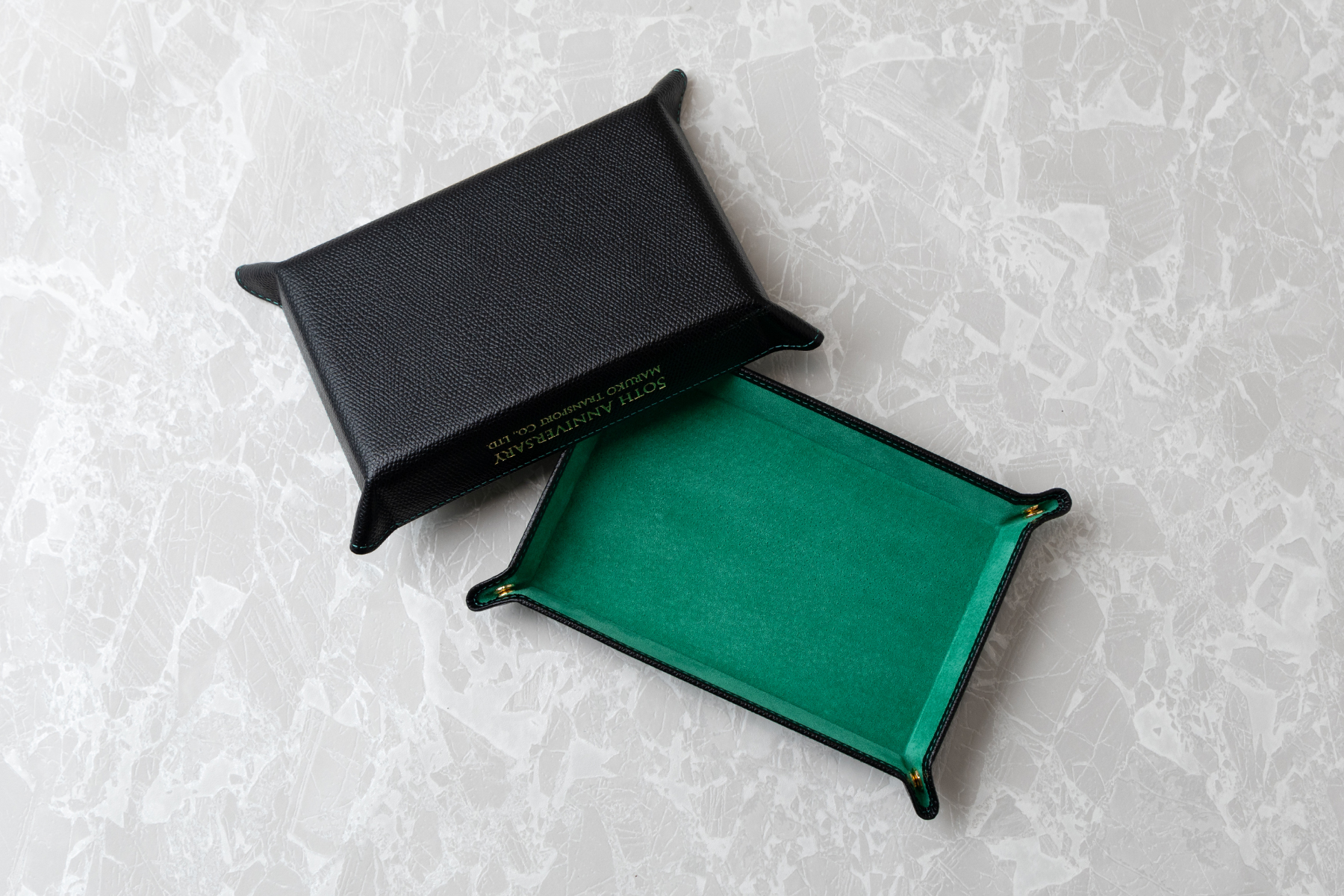 名入れ記念品 人気 本革ウォッチトレー グリーン