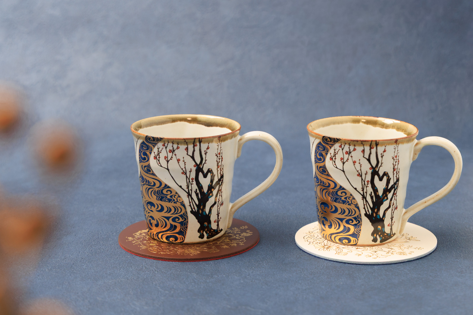 九谷焼 光琳梅 コースターセット