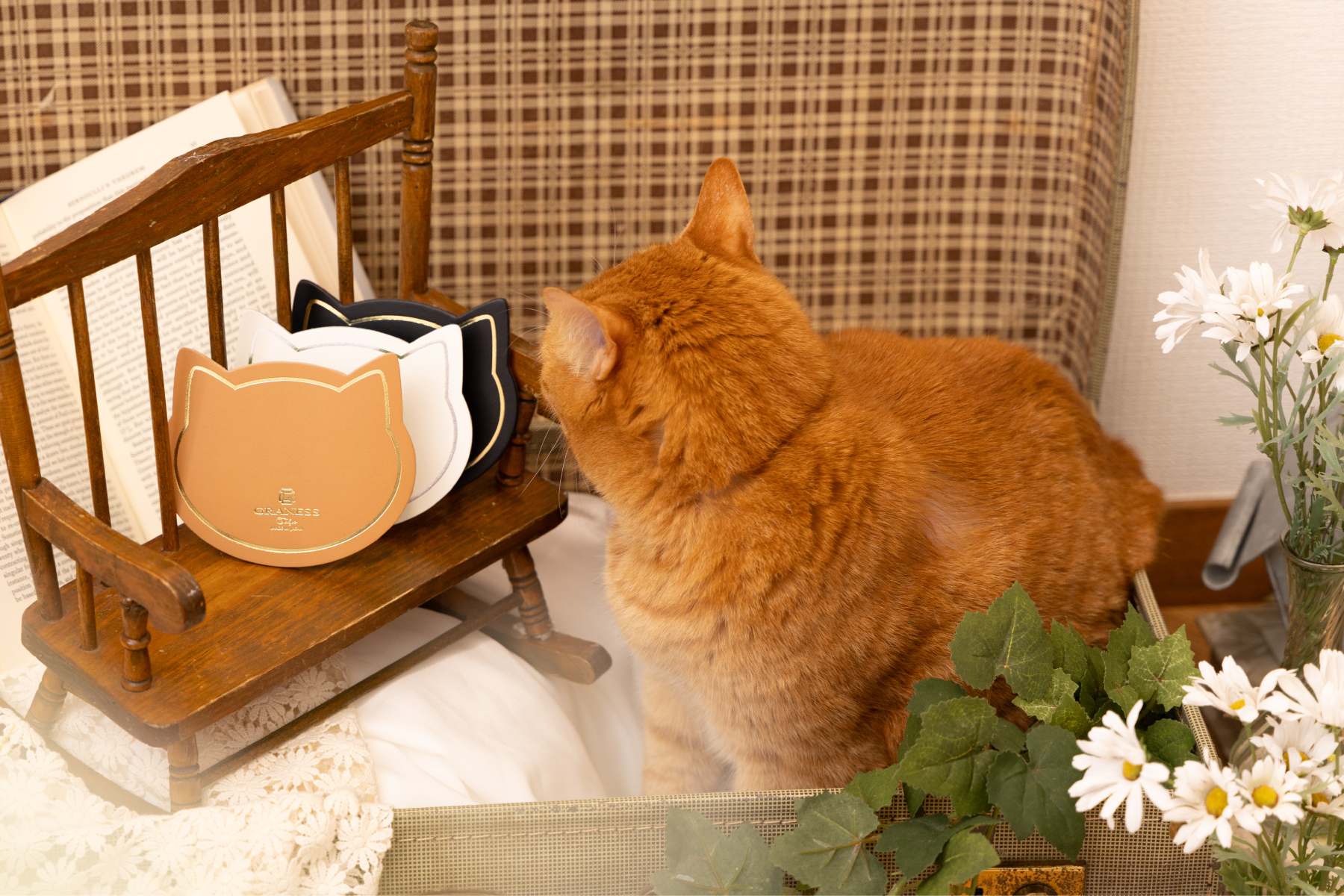 ねこねこ レザーコースター