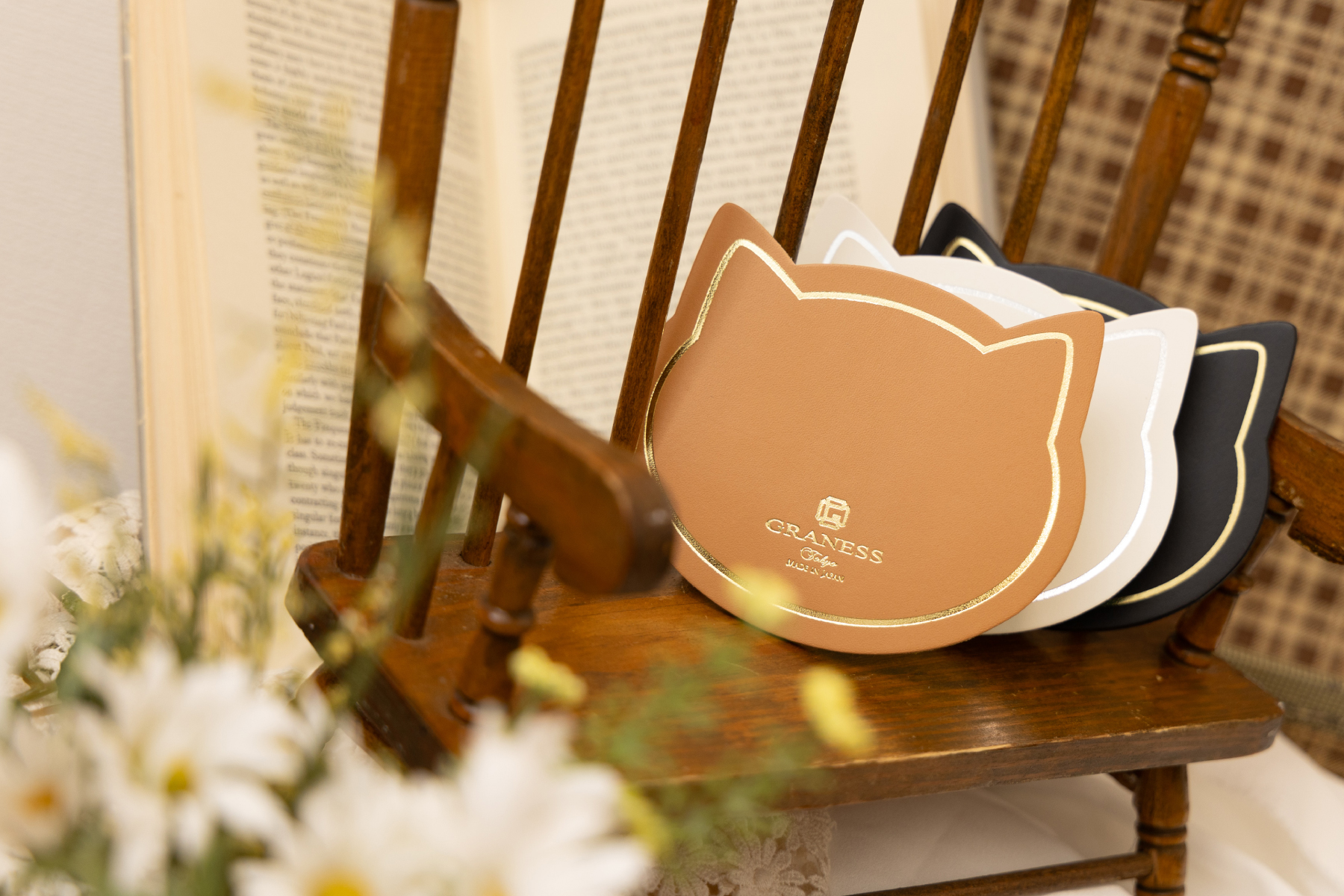 ねこねこ レザーコースター ペット 記念品