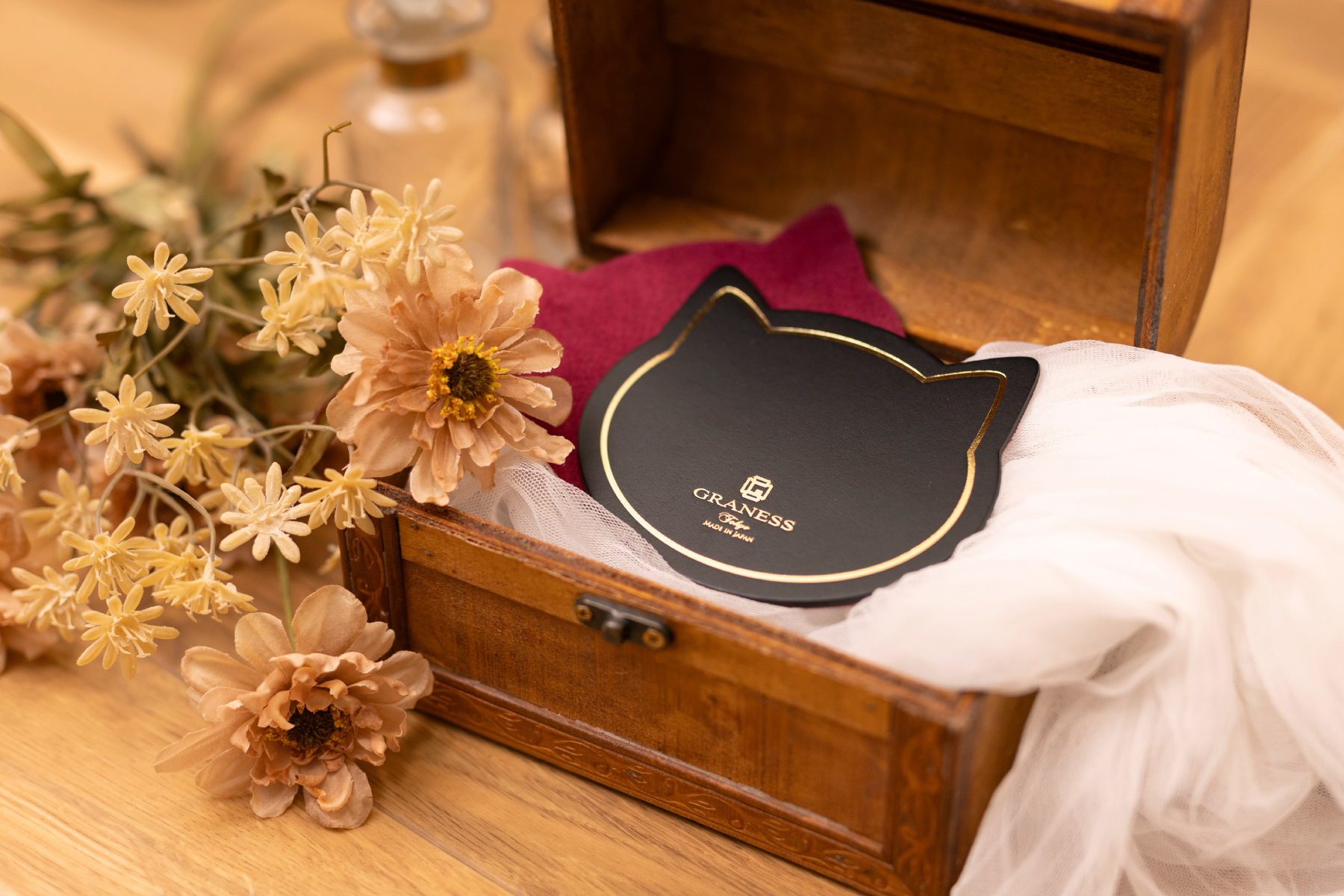 ねこねこ レザーコースター 名入れ可能