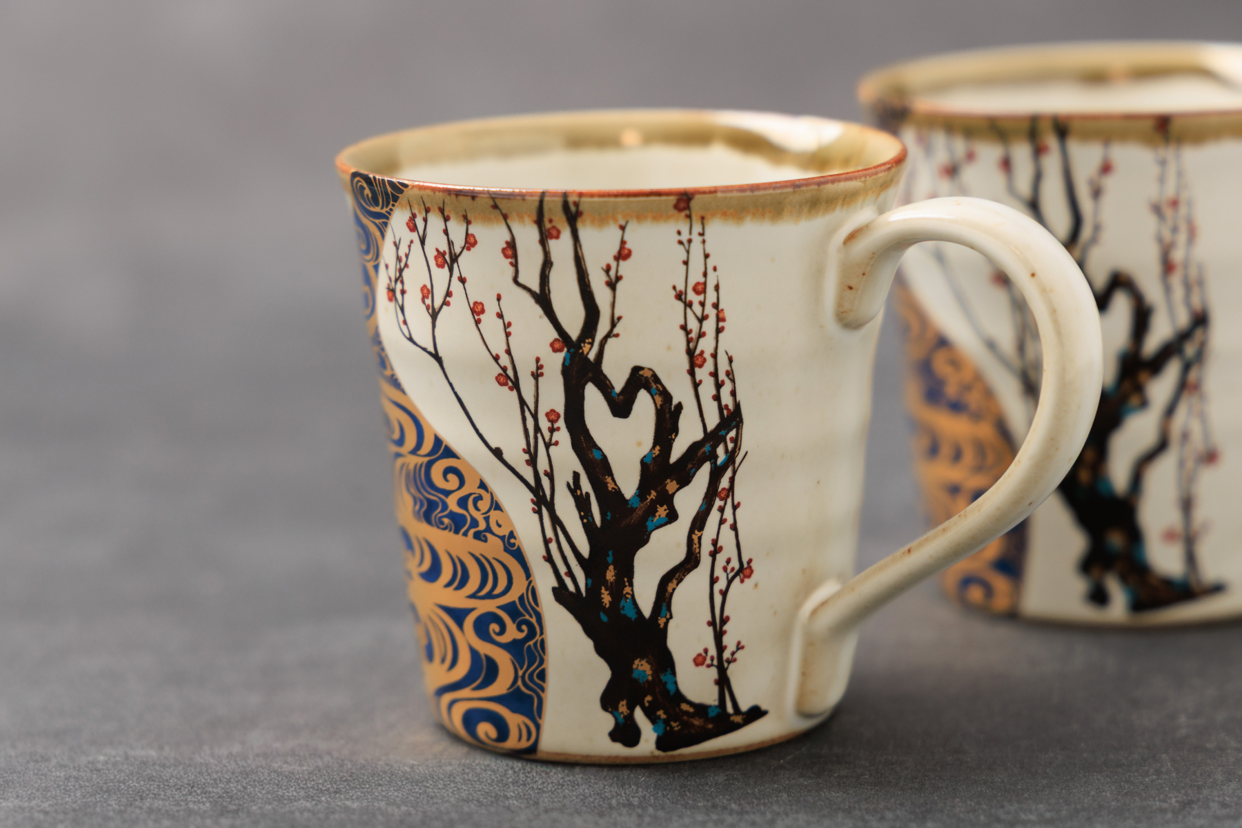 九谷焼 光琳梅 尾形光琳 マグカップ