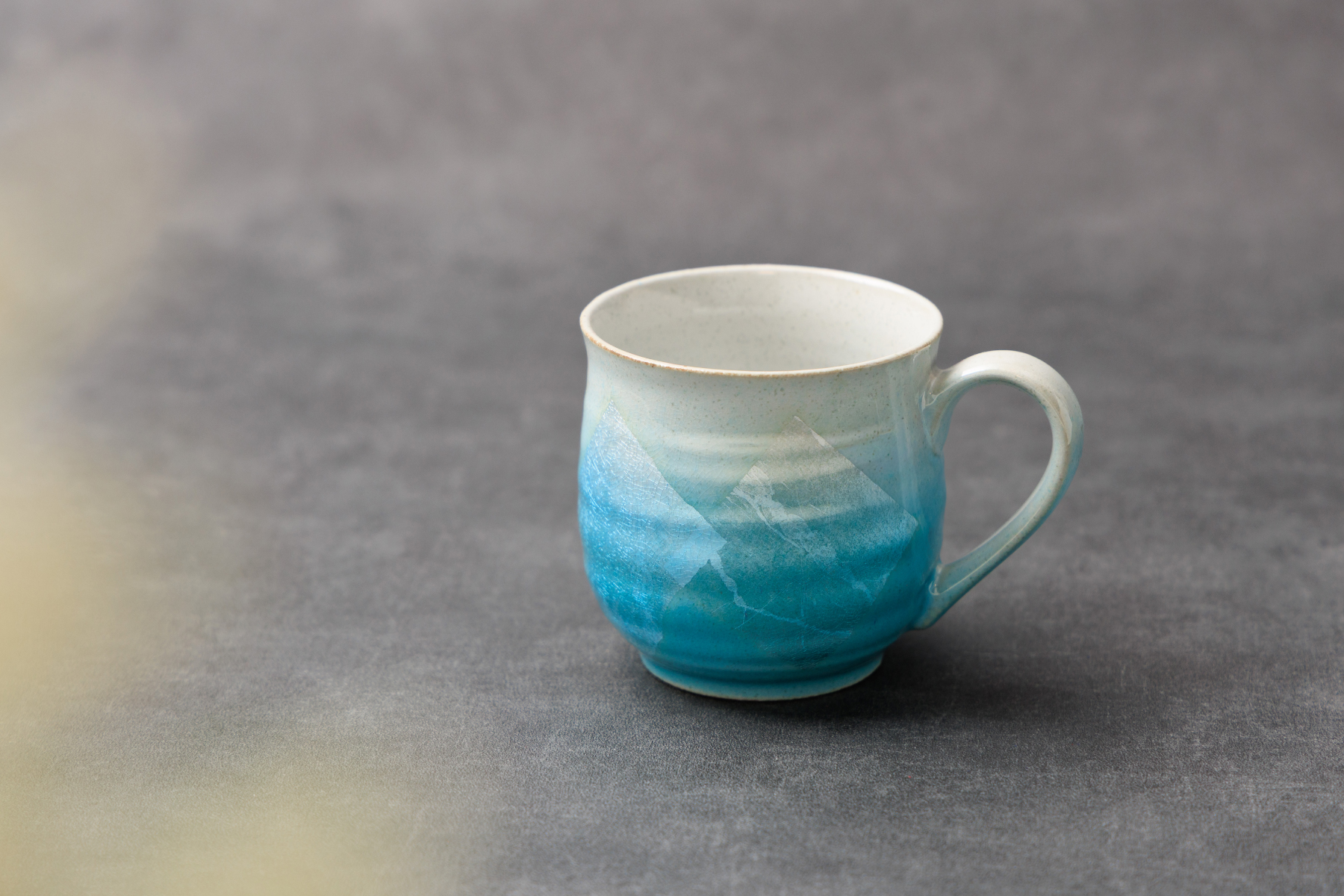 九谷焼 マグカップ 銀彩 セルリアンブルー 名入れ