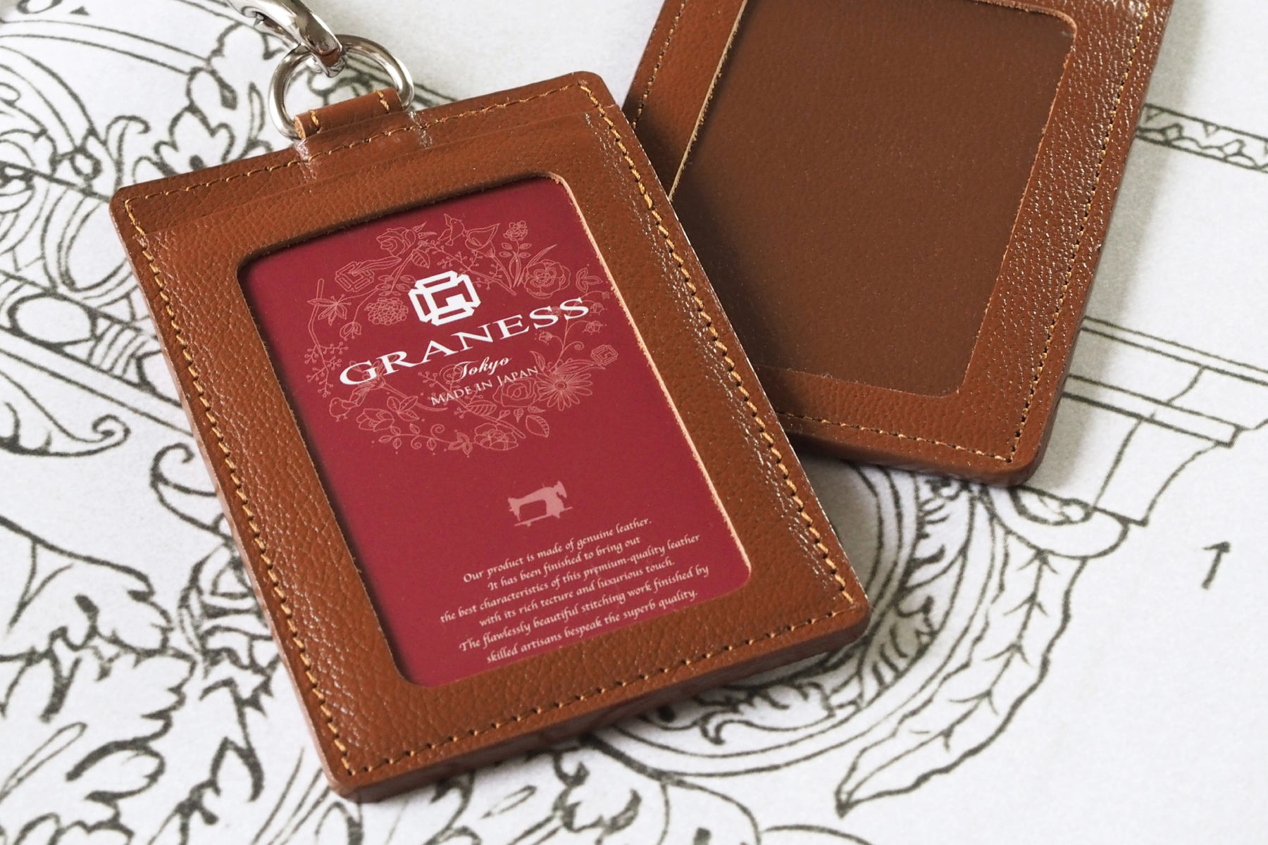 本革製IDケース アーバン縦型 キャメル